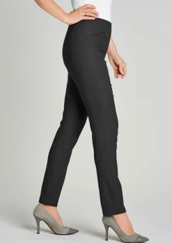Pantalon en bengaline LOUISA. Coupe ajustée. Intérieur légèrement molletonné.