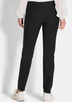 Pantalon en bengaline LOUISA. Coupe ajustée. Intérieur légèrement molletonné.