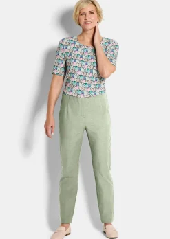 Pantalon en bengaline LOUISA, aspect jean