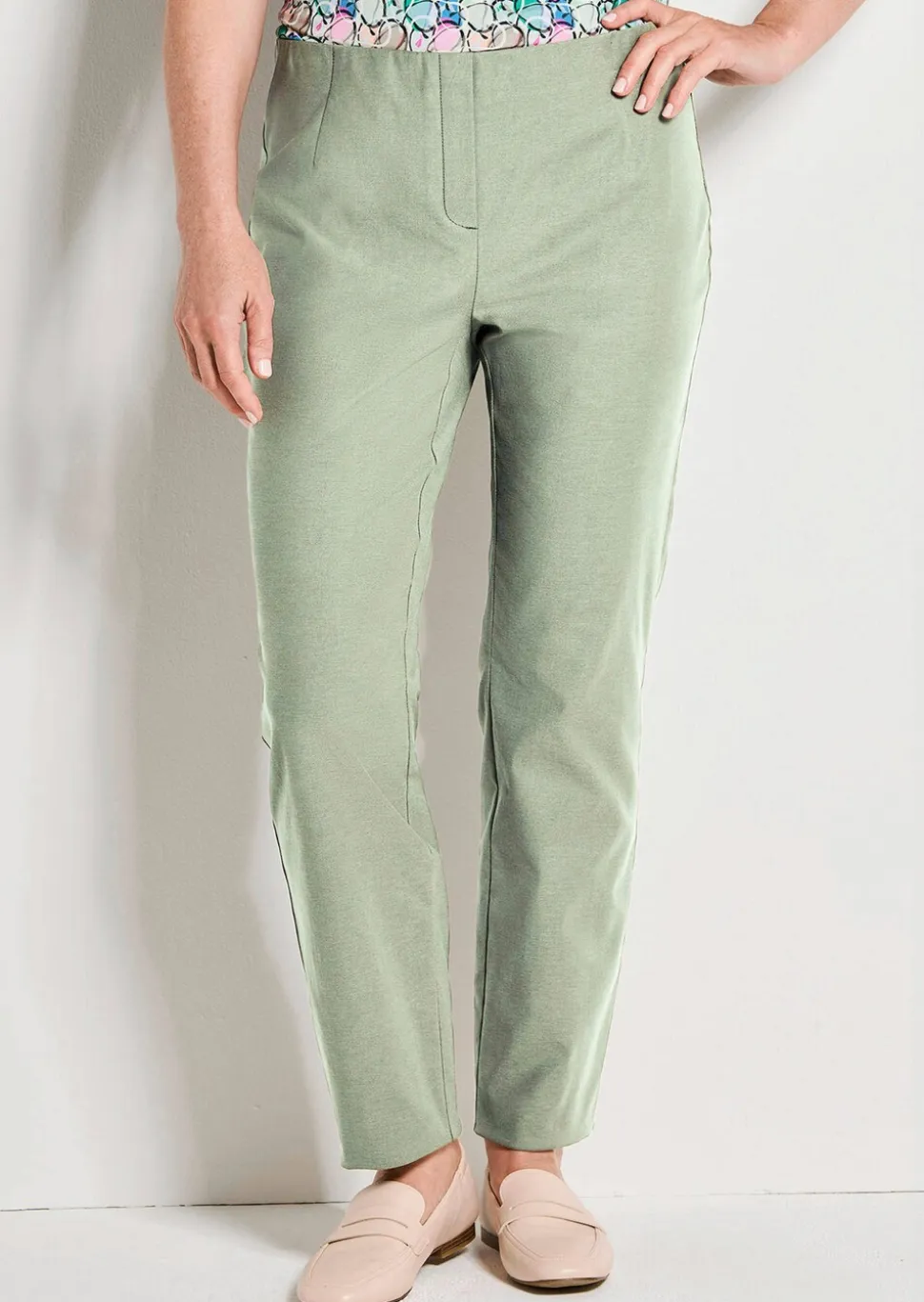 Pantalon en bengaline LOUISA, aspect jean