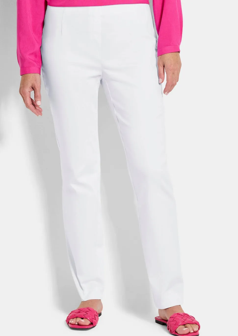 Pantalon en bengaline LOUISA, aspect jean