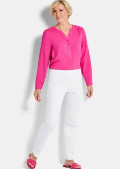 Pantalon en bengaline LOUISA, aspect jean