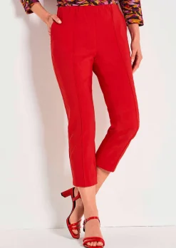 Pantalon en bengaline LOUISA avec plis nervurés