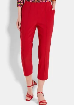 Pantalon en bengaline LOUISA avec plis nervurés