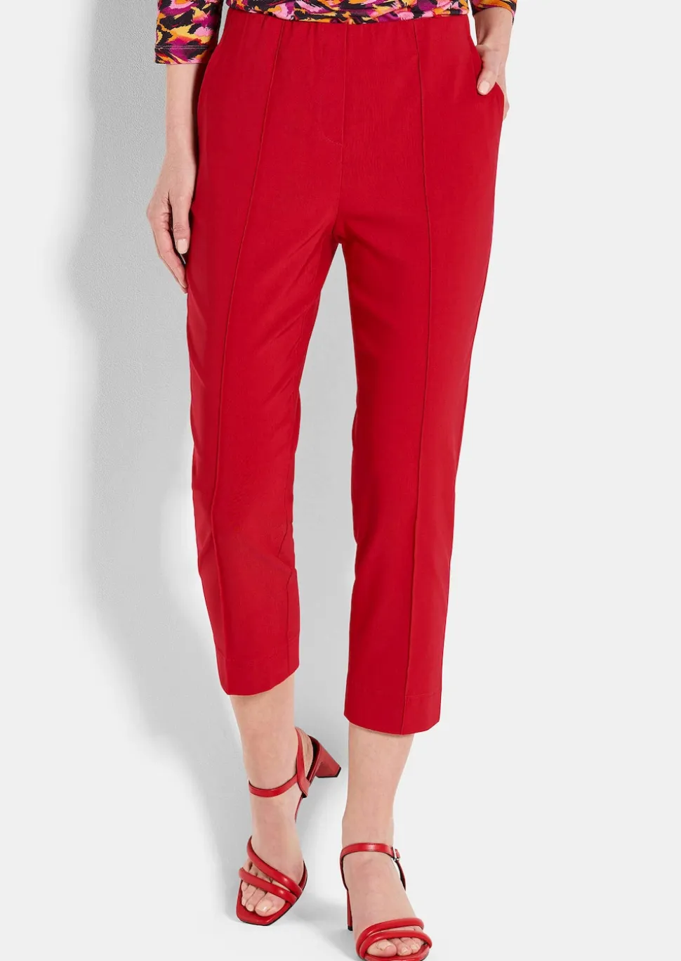 Pantalon en bengaline LOUISA avec plis nervurés