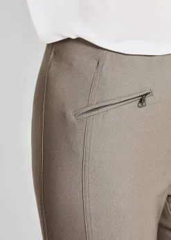 Pantalon en bengaline LOUISA. Coupe ajustée. Intérieur légèrement molletonné.