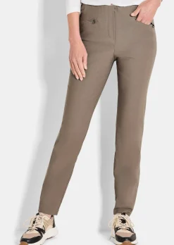 Pantalon en bengaline LOUISA. Coupe ajustée. Intérieur légèrement molletonné.