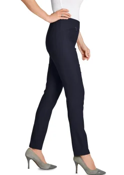 Pantalon en bengaline LOUISA. Coupe ajustée. Intérieur légèrement molletonné.