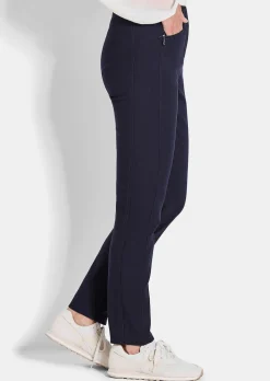 Pantalon en bengaline LOUISA. Coupe ajustée. Intérieur légèrement molletonné.