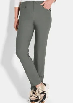 Pantalon en bengaline LOUISA. Coupe ajustée. Intérieur légèrement molletonné.