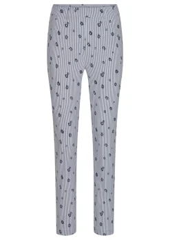 Pantalon en bengaline LOUISA avec rayures et fleurs