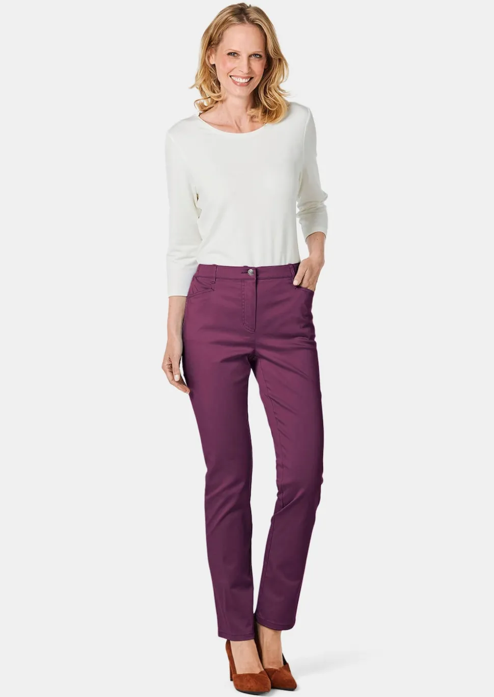 Pantalon en coton satiné LOUISA COMFORT+