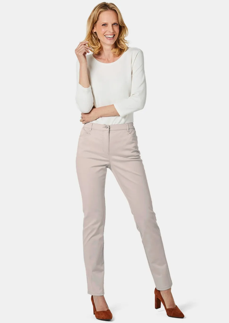 Pantalon en coton satiné LOUISA COMFORT+