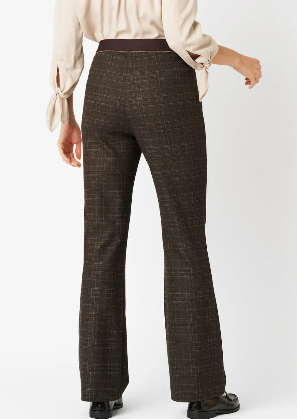 Pantalon en jersey « Alice New Flared » à carreaux