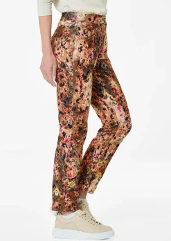 Pantalon en velours avec imprimé intégral