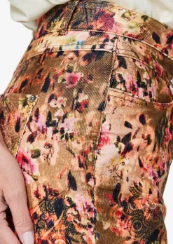 Pantalon en velours avec imprimé intégral