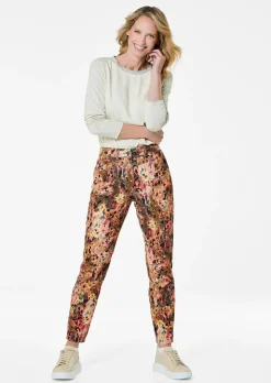Pantalon en velours avec imprimé intégral