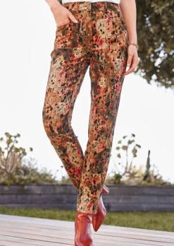 Pantalon en velours avec imprimé intégral