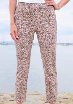 Pantalon extensible à motif