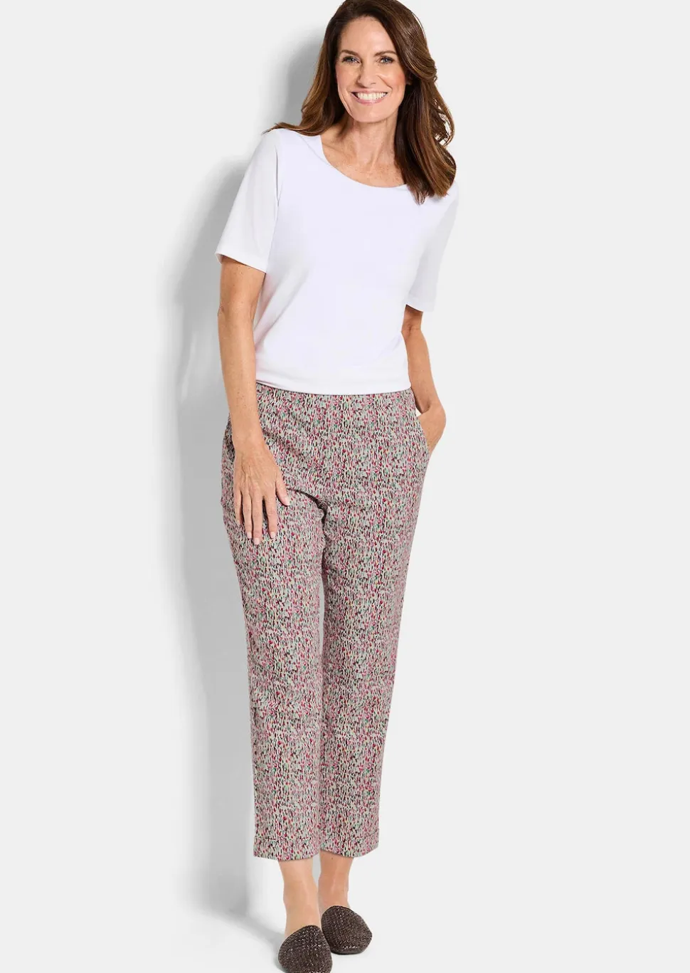 Pantalon extensible à motif