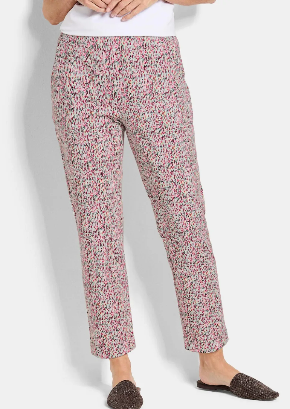 Pantalon extensible à motif