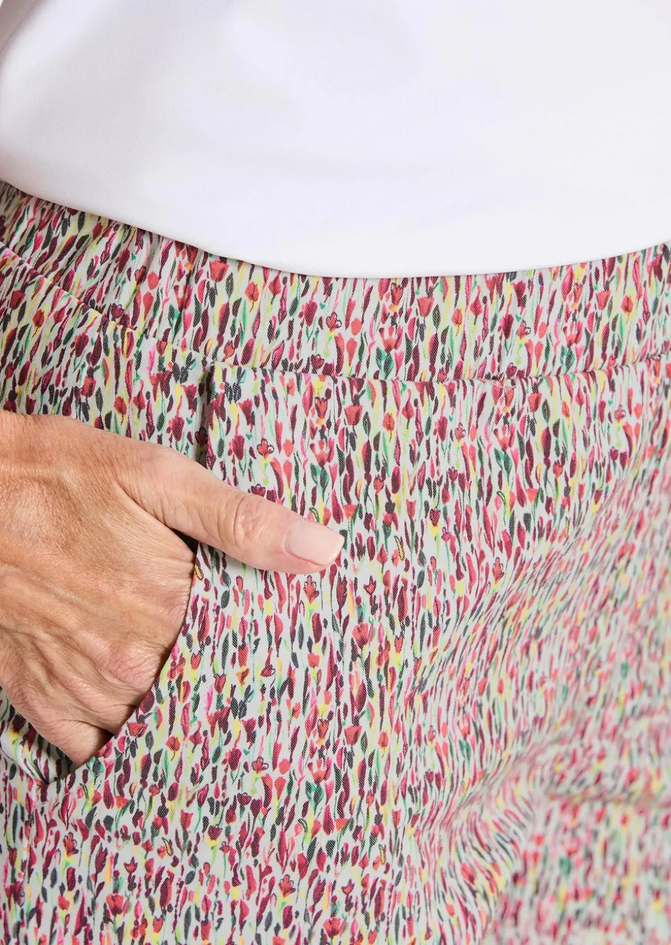 Pantalon extensible à motif
