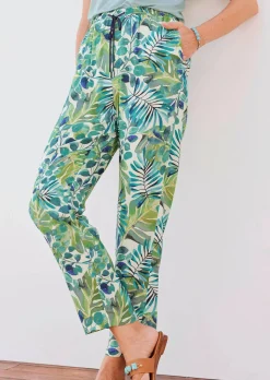 Pantalon imprimé SARA avec motif de feuilles