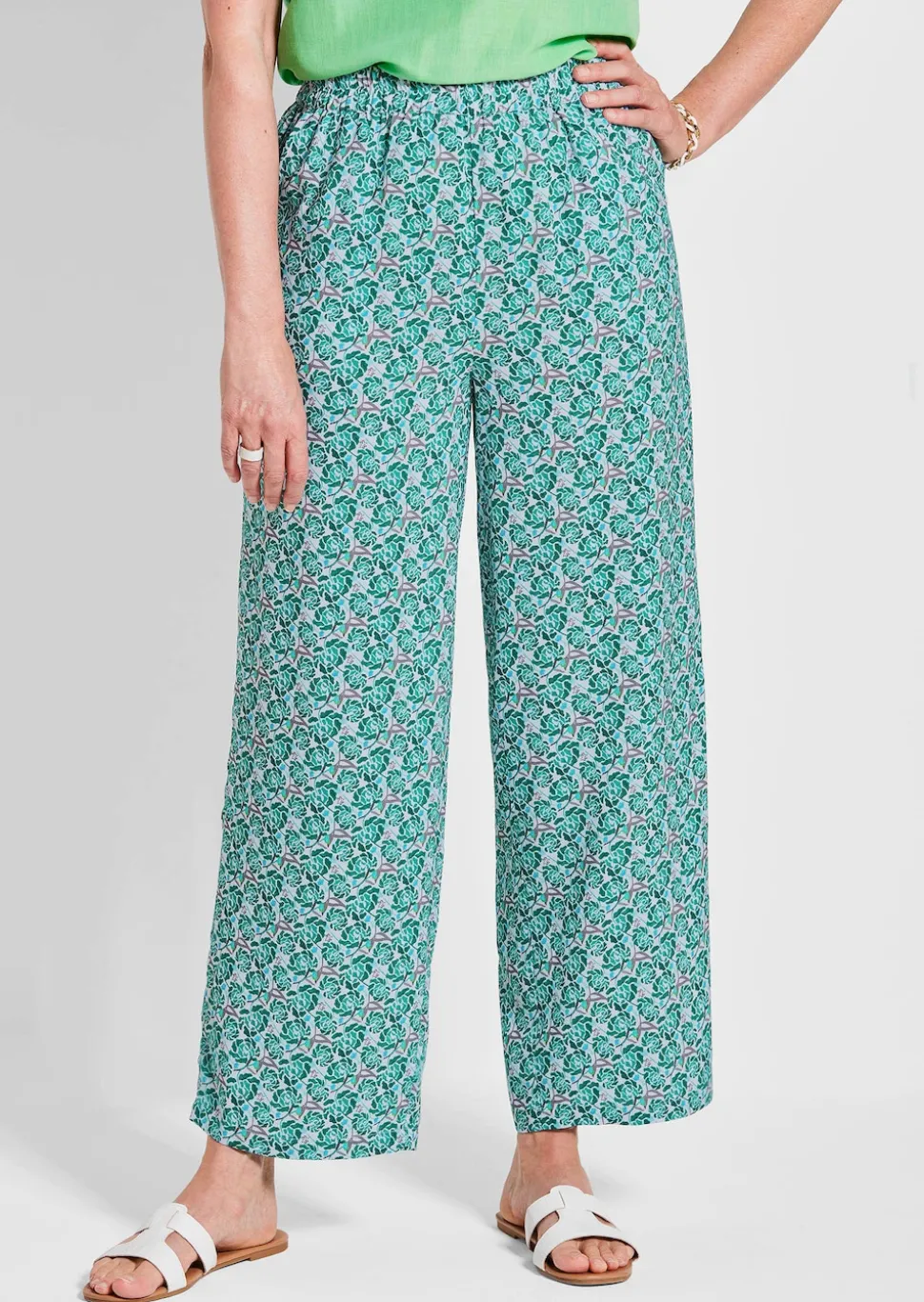 Pantalon imprimé VERA à jambes amples