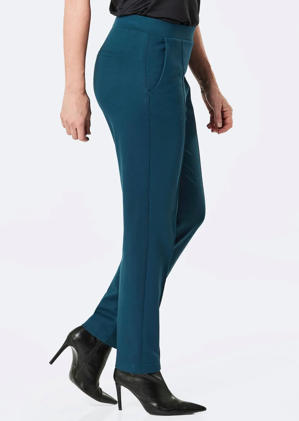 Pantalon long à taille élastique coupe conique