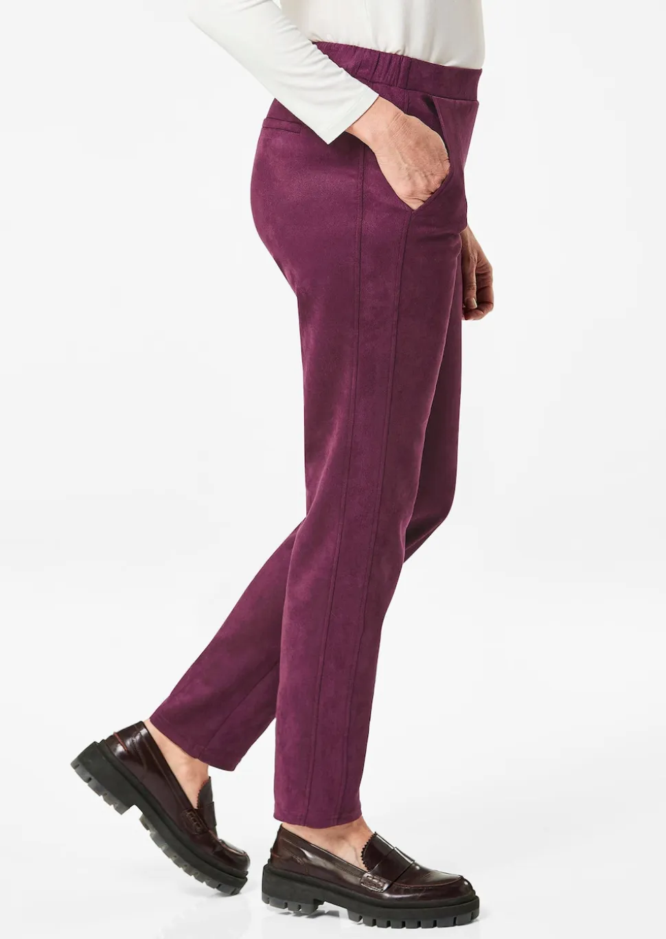 Pantalon LOUISA aspect velours de cuir