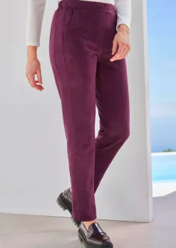 Pantalon LOUISA aspect velours de cuir