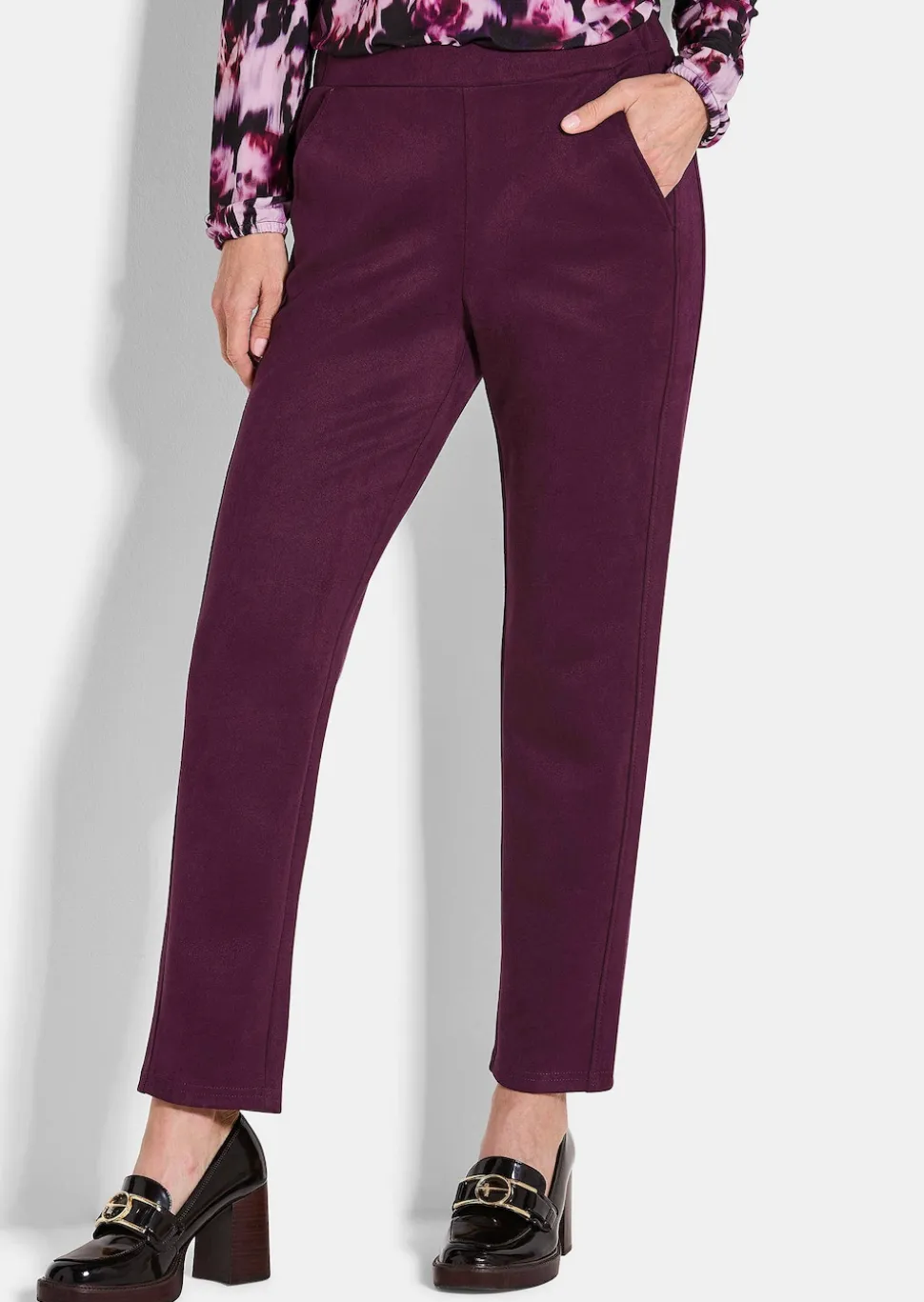 Pantalon LOUISA aspect velours de cuir