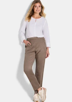 Pantalon LOUISA aspect velours de cuir