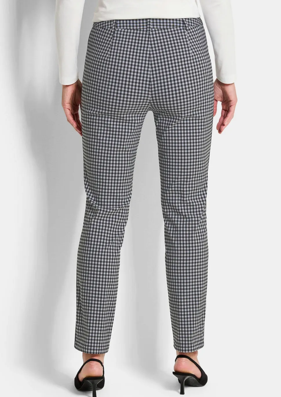 Pantalon LOUISA à motif Vichy en Seersucker