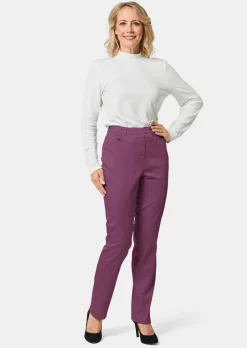 Pantalon LOUISA à taille élastique en coton satiné