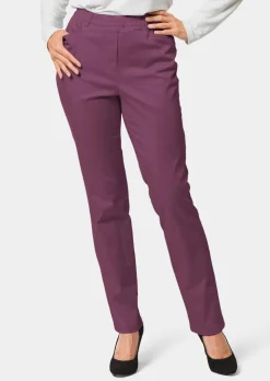 Pantalon LOUISA à taille élastique en coton satiné