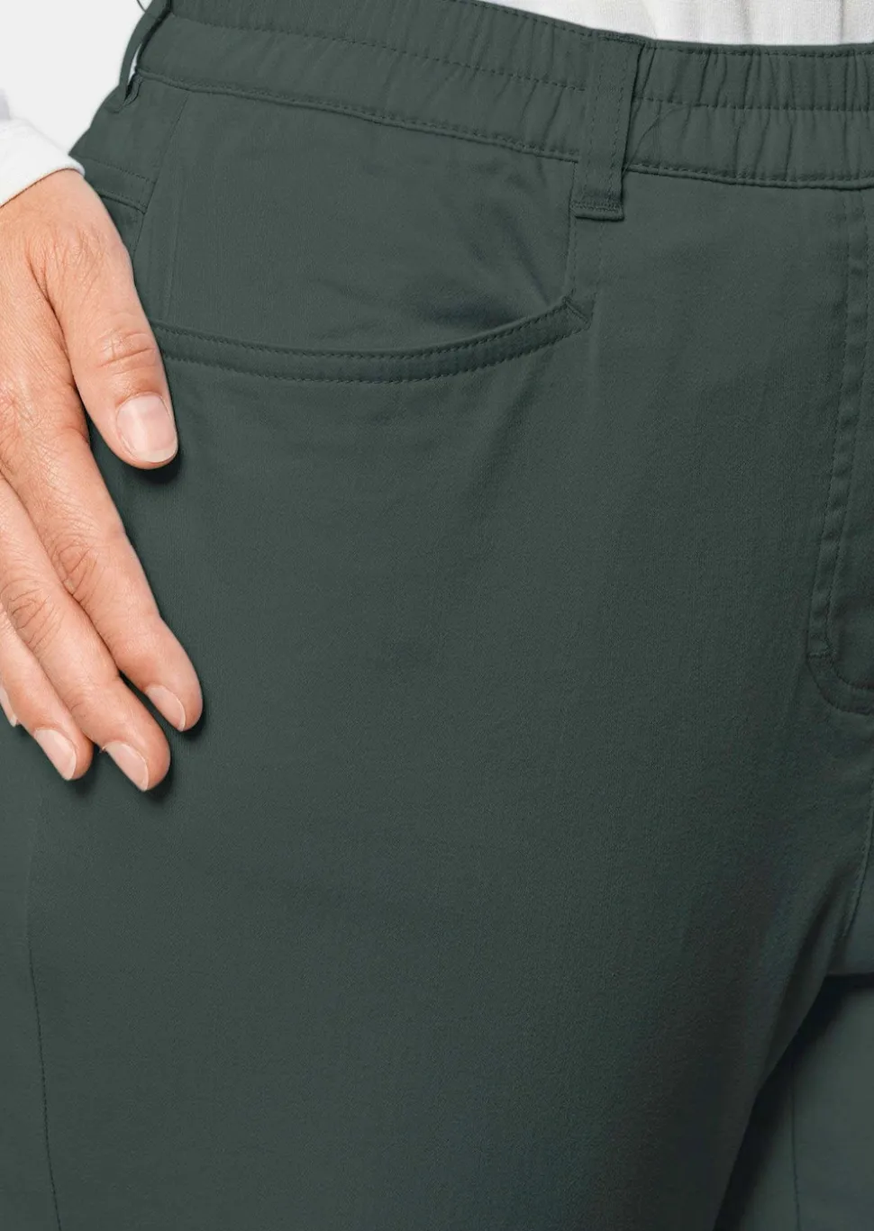 Pantalon LOUISA à taille élastique en coton satiné