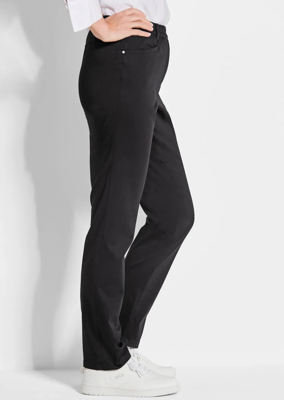 Pantalon LOUISA à taille élastique en coton satiné