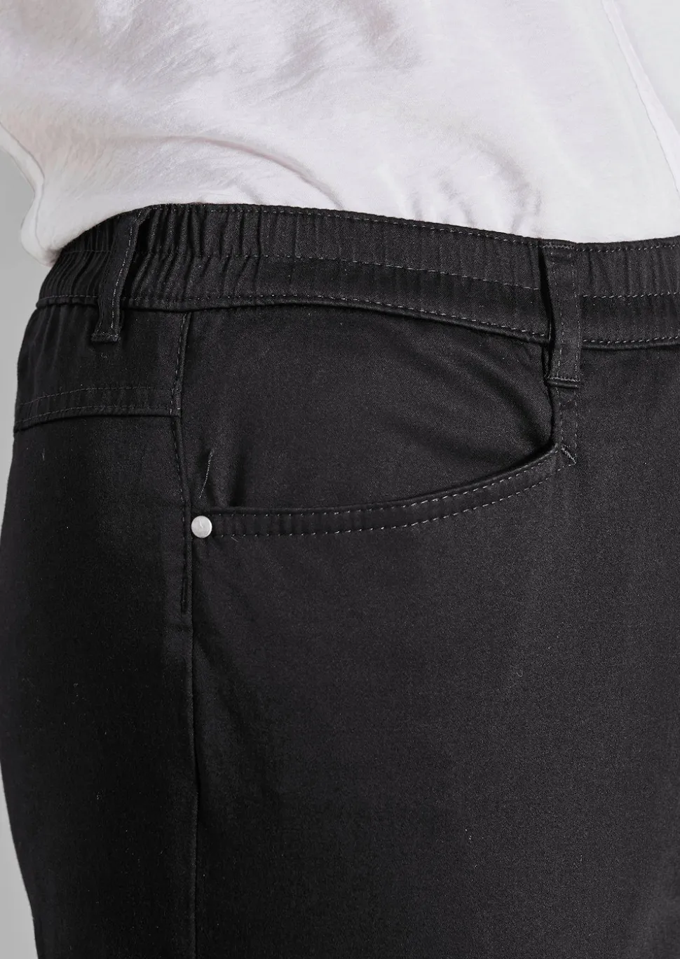 Pantalon LOUISA à taille élastique en coton satiné