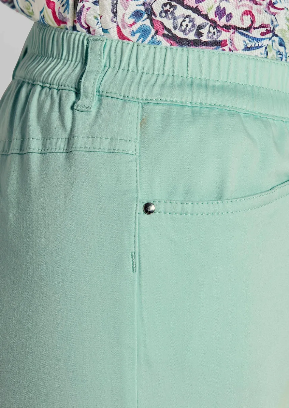 Pantalon LOUISA à taille élastique en coton satiné