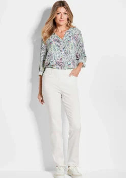 Pantalon LOUISA à taille élastique en coton satiné