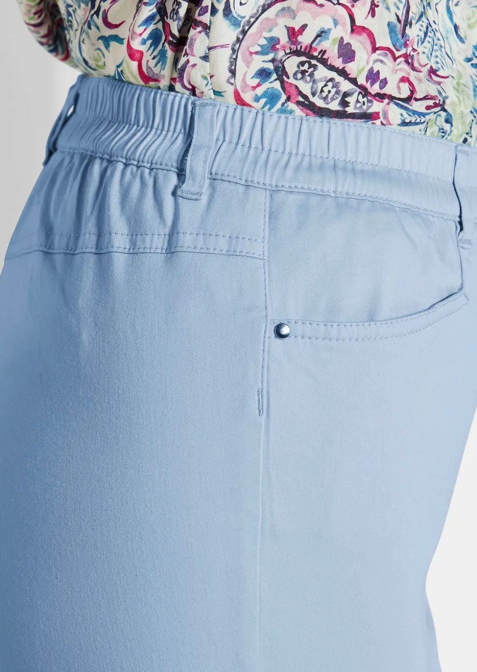 Pantalon LOUISA à taille élastique en coton satiné