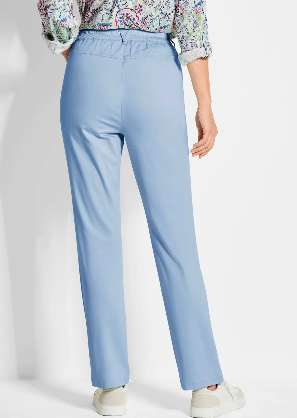 Pantalon LOUISA à taille élastique en coton satiné