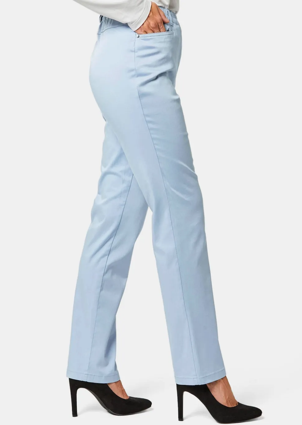 Pantalon LOUISA à taille élastique en coton satiné