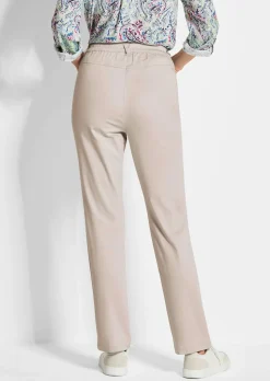 Pantalon LOUISA à taille élastique en coton satiné