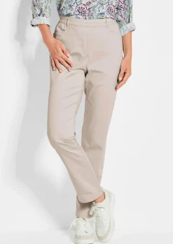Pantalon LOUISA à taille élastique en coton satiné
