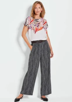 Pantalon Palazzo VERA avec motif à pois et à rayures