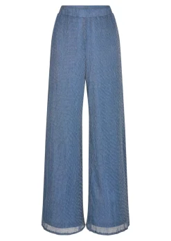 Pantalon Palazzo VERA en plissé brillant