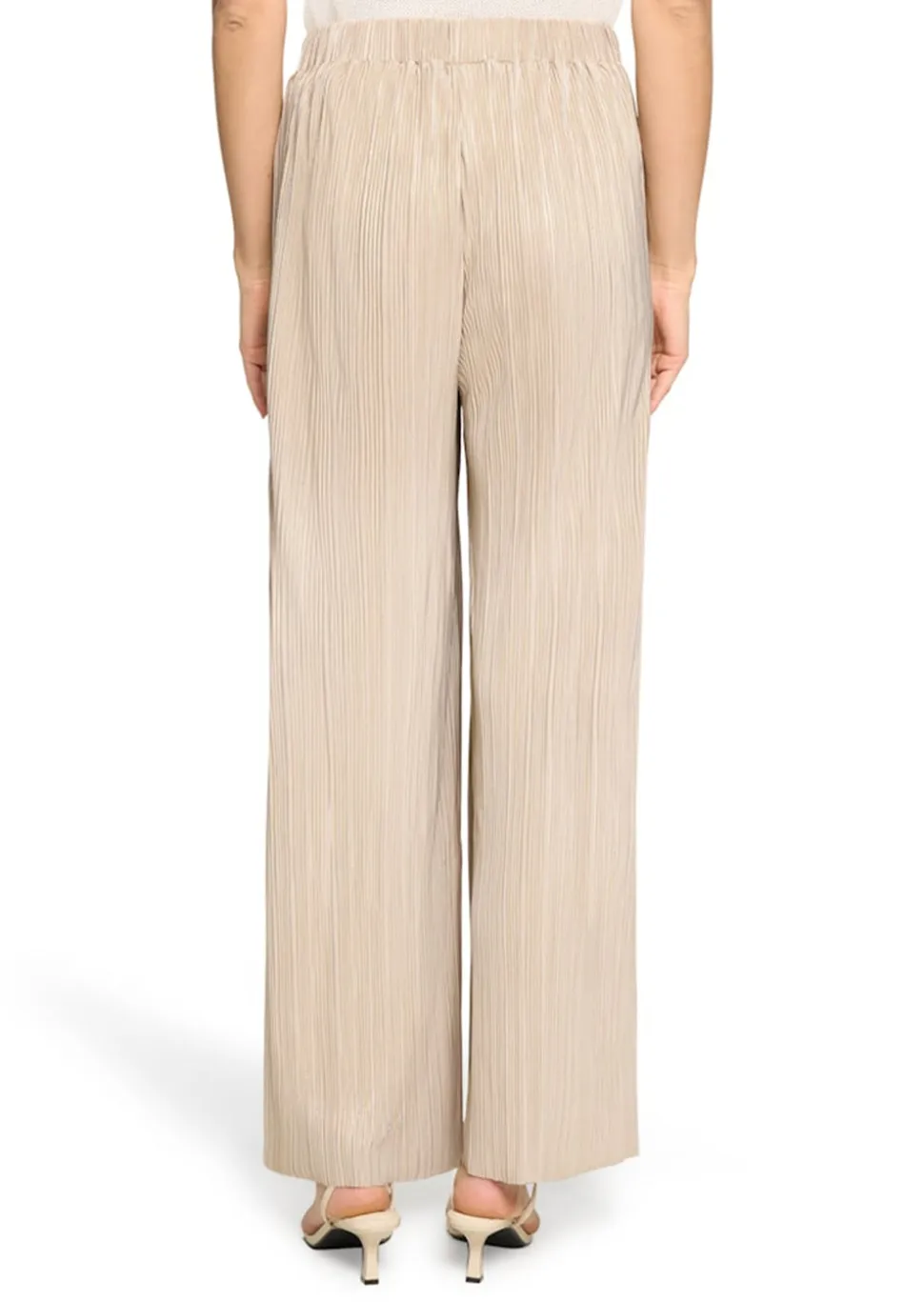 Pantalon plissé avec fils brillants en longueur cheville