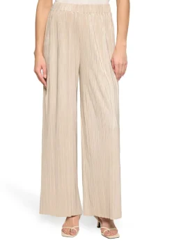 Pantalon plissé avec fils brillants en longueur cheville